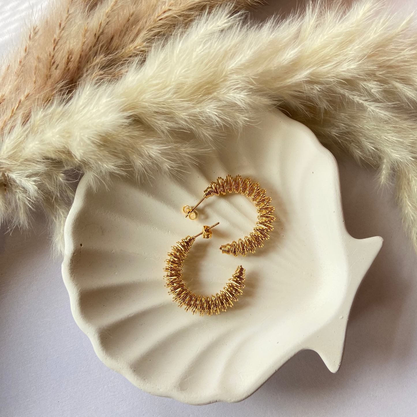 Golden Curl Hoops
