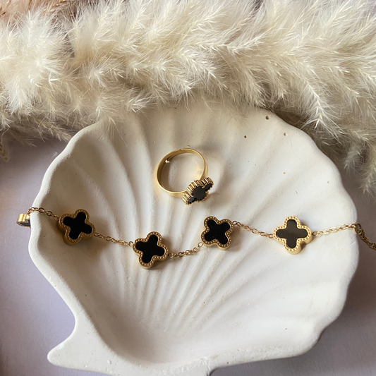 Black Clover Bracelet & Ring