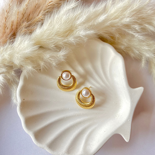 Golden Pearl Studs