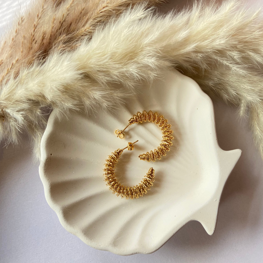 Golden Curl Hoops