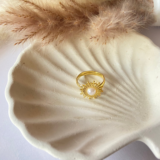 Pearl Sunburst Ring